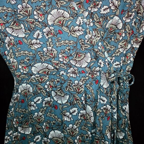 NWT Band of The Free Jewel Teal Floral Wrap Maxi Dress M - Picture 5 of 15